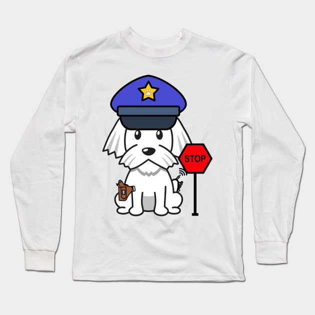 Cute white dog is a police Long Sleeve T-Shirt by Pet Station